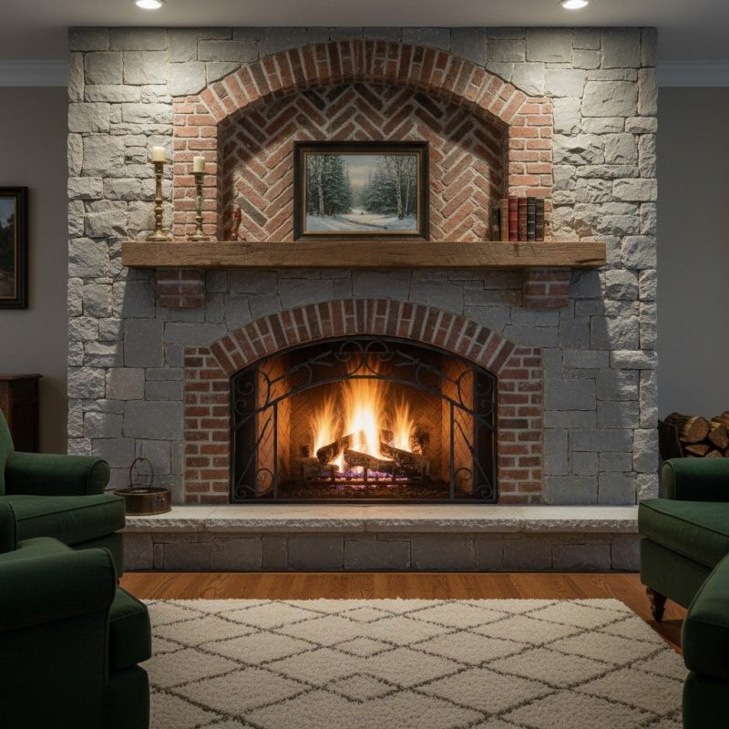 Brick Fireplace Installation detail
